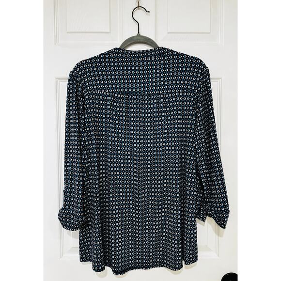 db Established 1962 Women's 3/4 length sleeve Blue Stretch Top 1X Plus - Picture 5 of 6